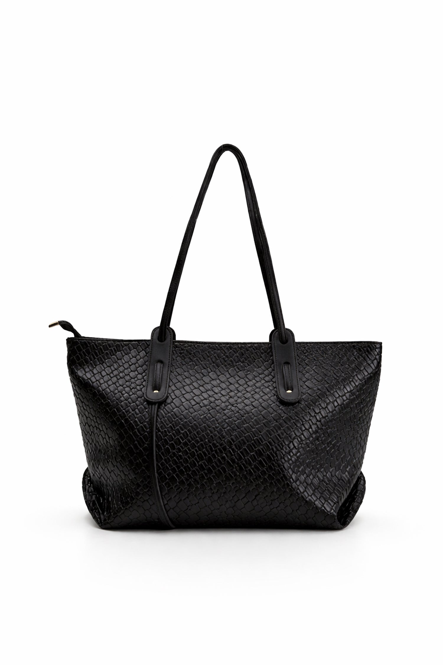 Black Textured Oversized Tote Bag - Hustle N Holla