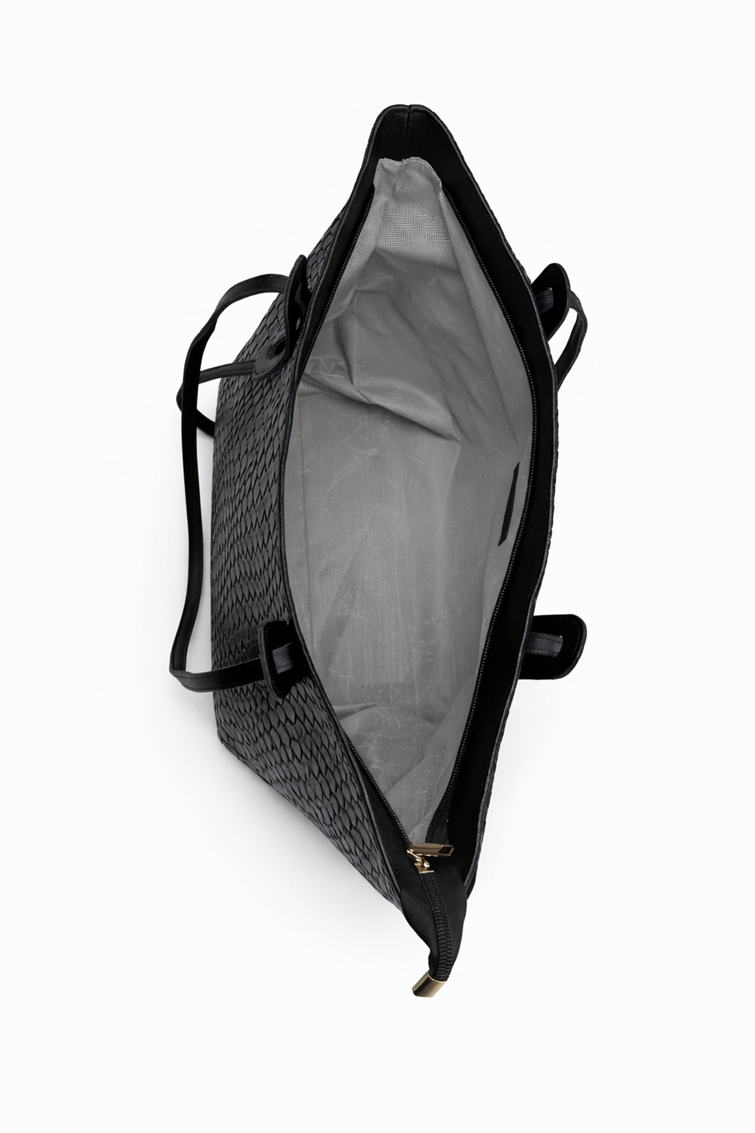 Black Textured Oversized Tote Bag