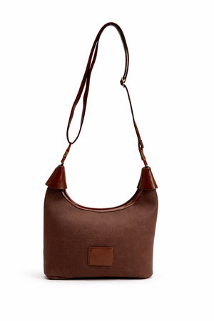 Coffee Curved Shoulder Bag - Hustle N Holla