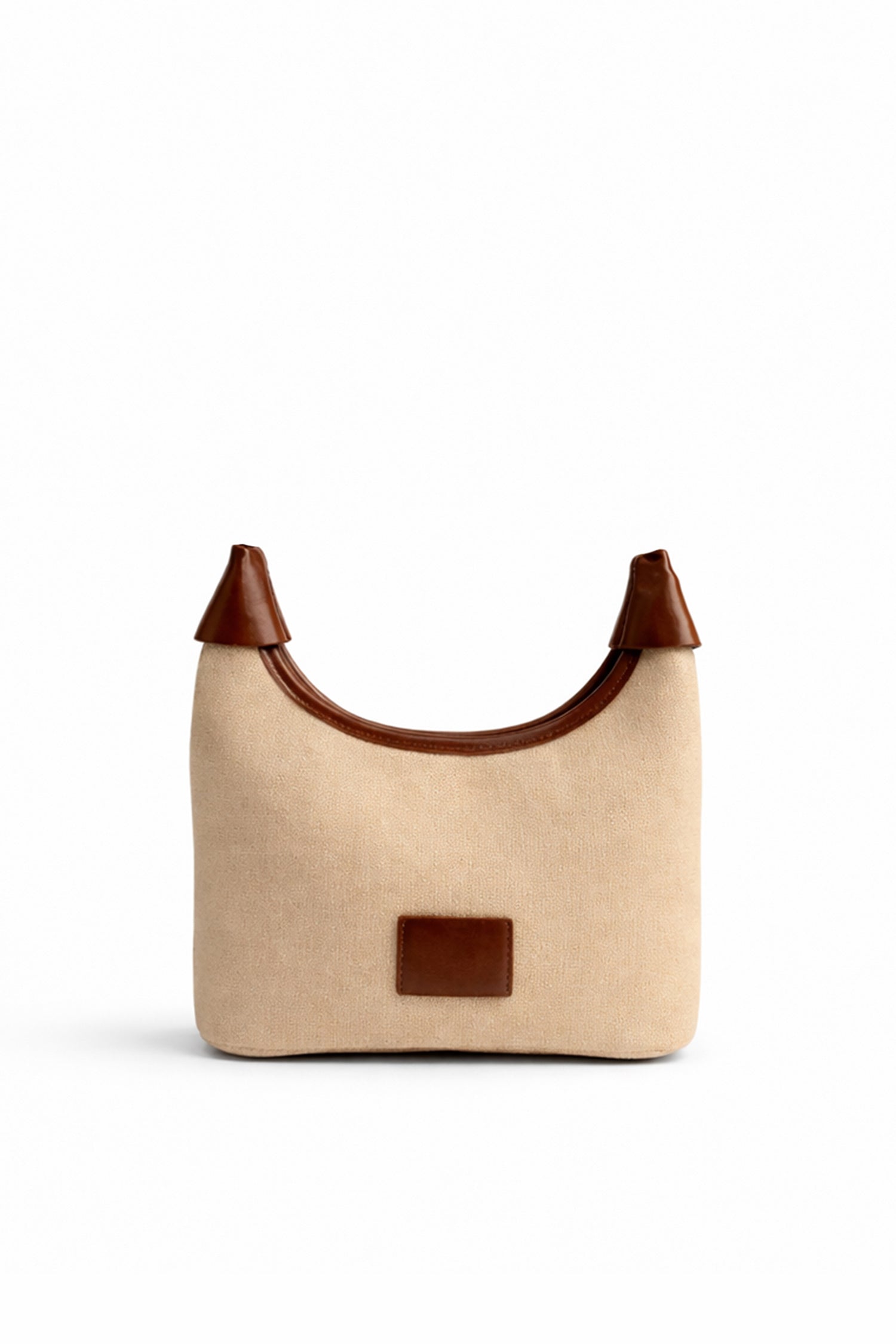 White Curved Shoulder Bag