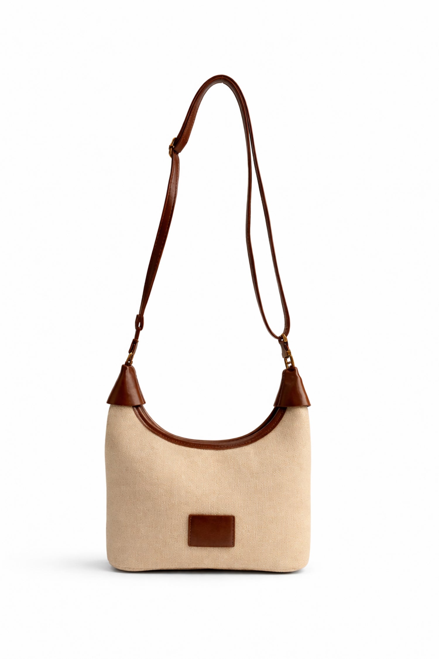 White Curved Shoulder Bag