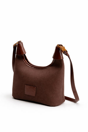 Coffee Curved Shoulder Bag - Hustle N Holla