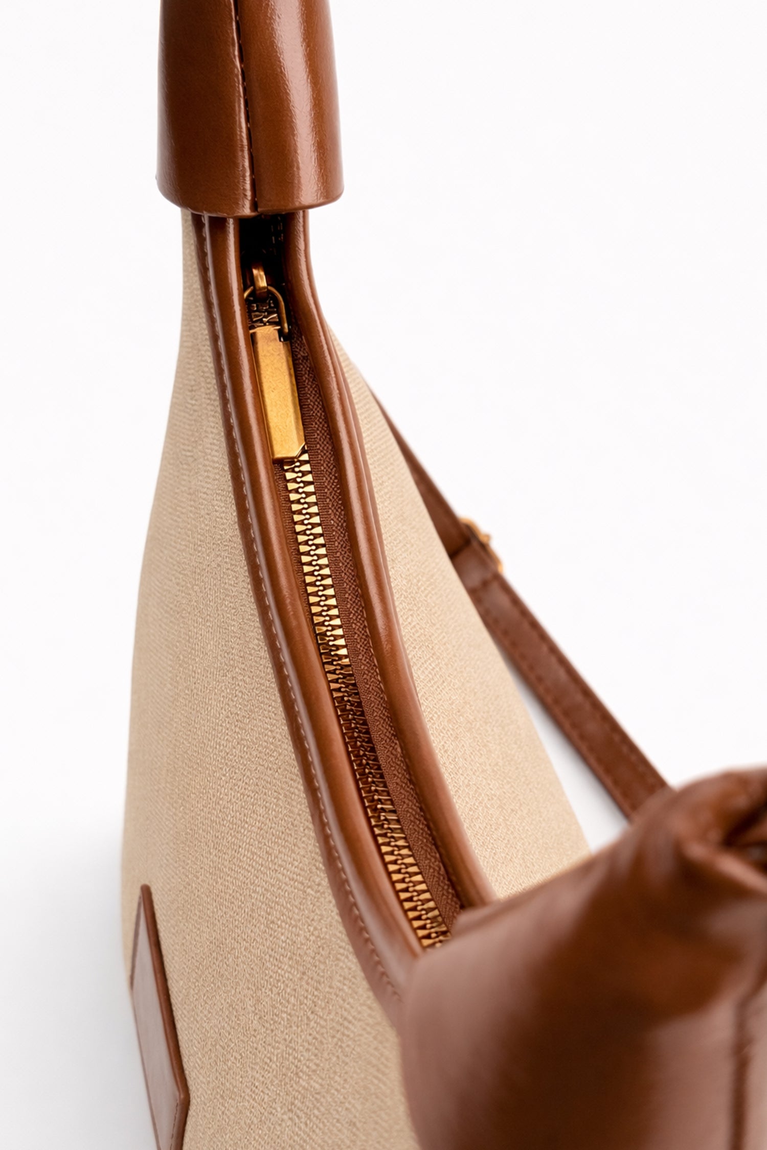 White Curved Shoulder Bag