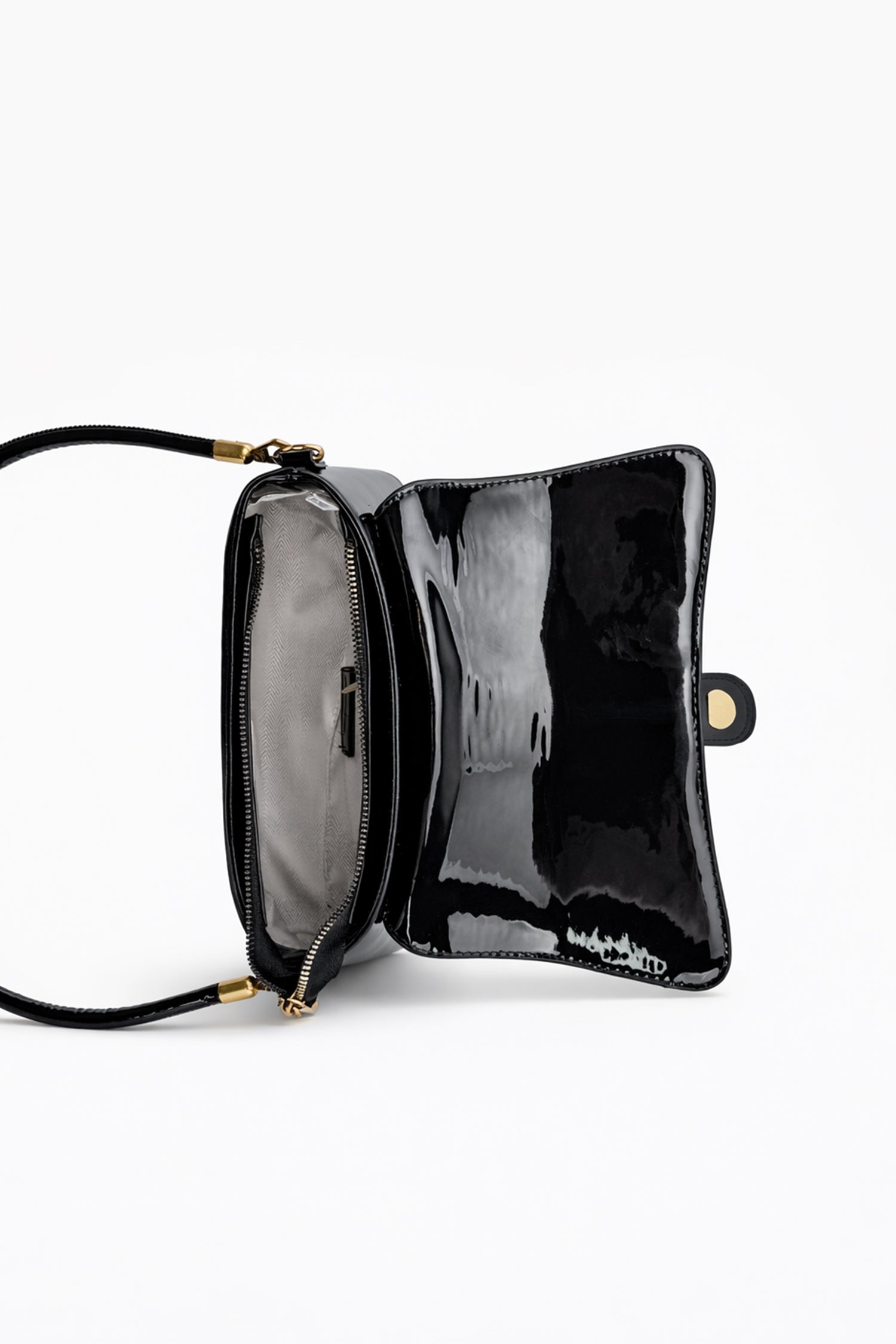 Black PU Clutch Bag with Strap - Hustle N Holla