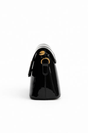 Black Pu Clutch Bag With Strap - Hustle N Holla