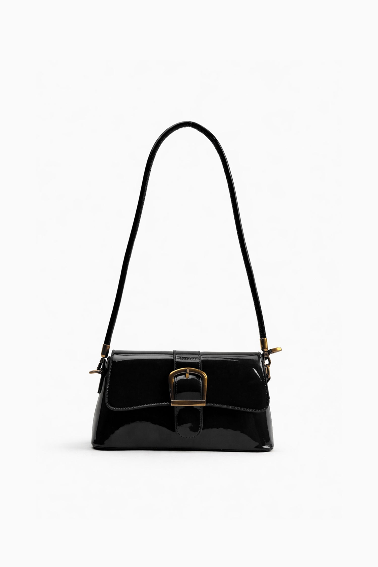 Black PU Clutch Bag with Strap