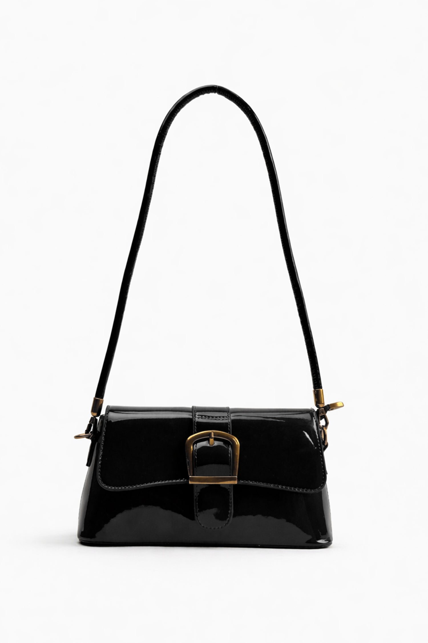 Black PU Clutch Bag with Strap