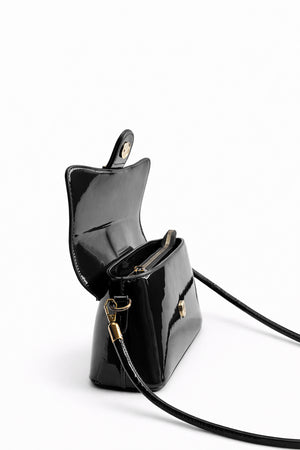 Black Pu Clutch Bag With Strap - Hustle N Holla