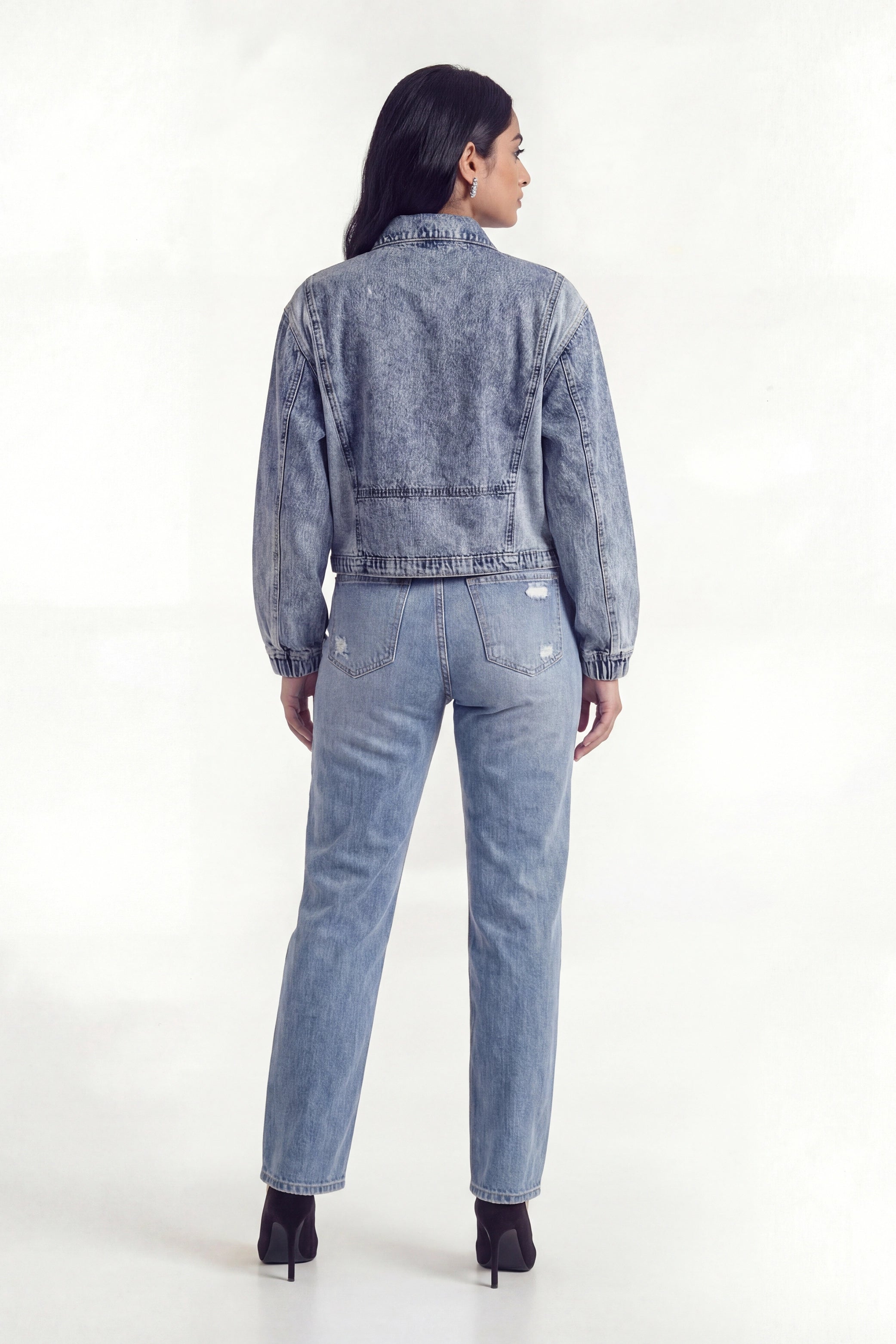 Blue Light Washed Oversized Jacket - Hustle N Holla