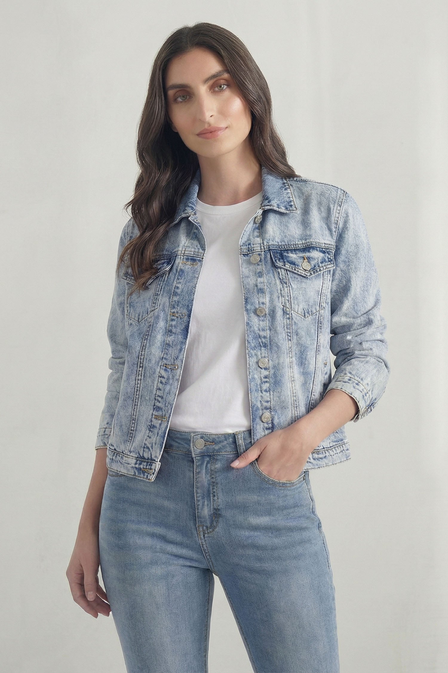 Blue Light Wash Relaxed Fit Denim Jacket - Hustle N Holla