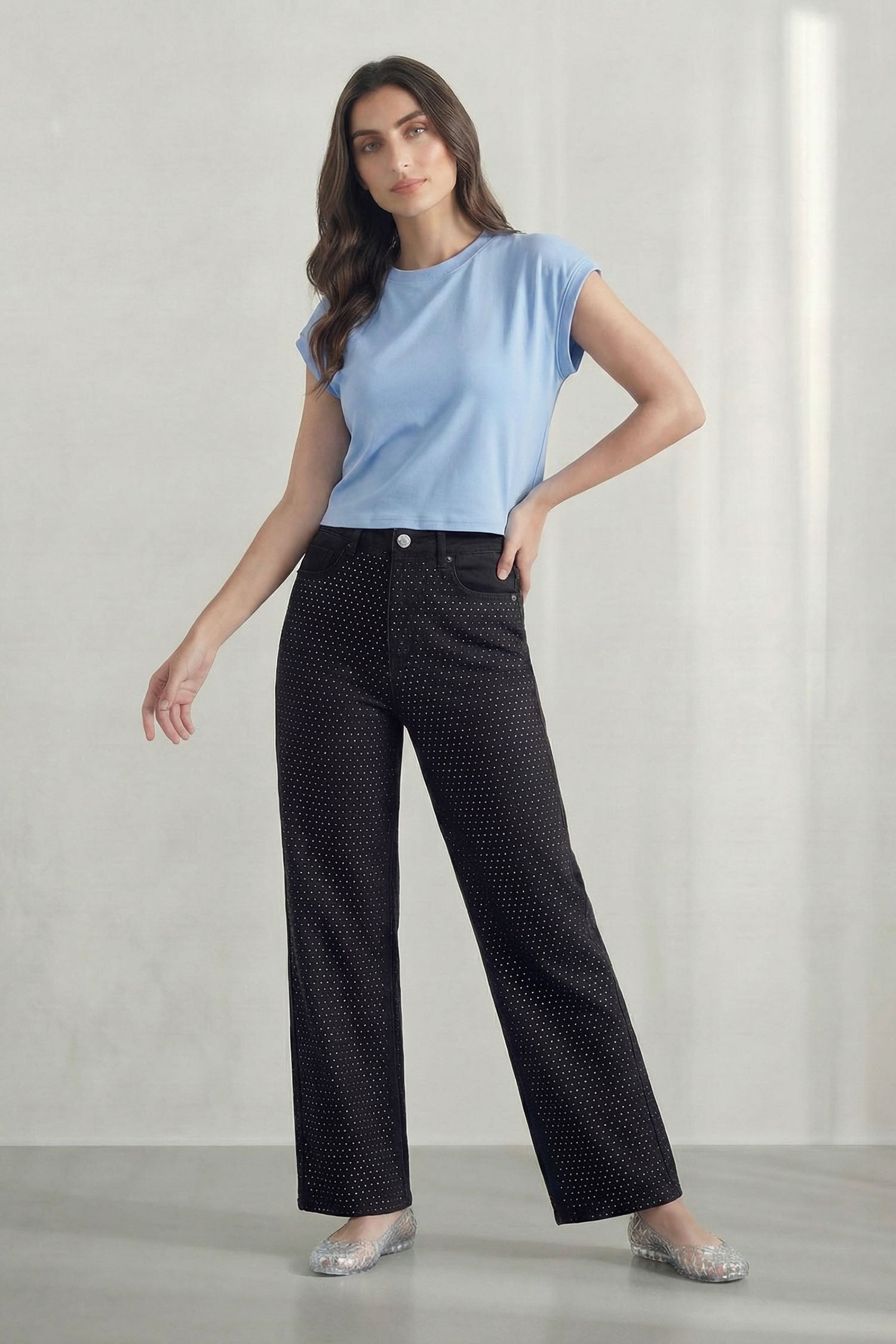 Black Wide Leg Denim Jeans - Hustle N Holla