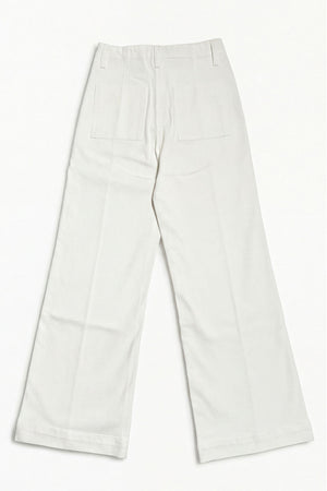 Off White High Rise Tailored Fit Wide Leg Jeans - Hustle N Holla