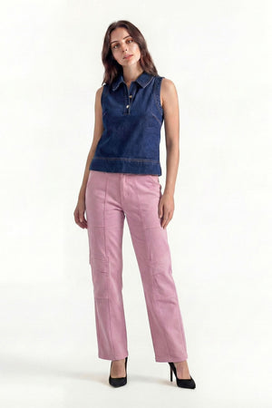 Pink Straight Fit Jeans - Hustle N Holla