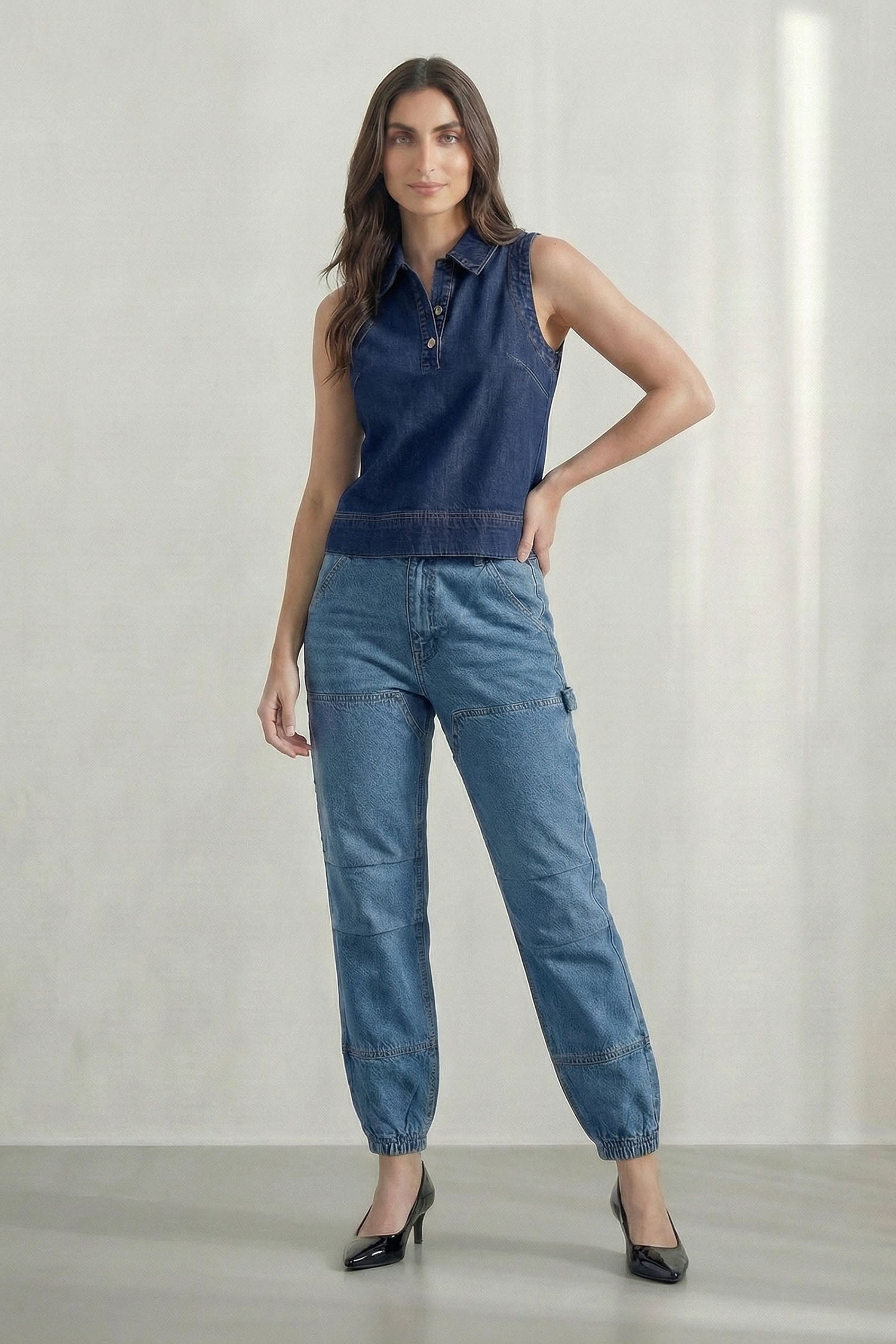 Blue Dark Wash Jog Fit Denim Jeans - Hustle N Holla