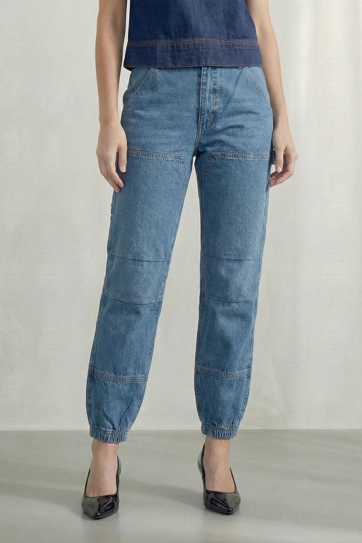 Blue Dark Wash Jog Fit Denim Jeans - Hustle N Holla