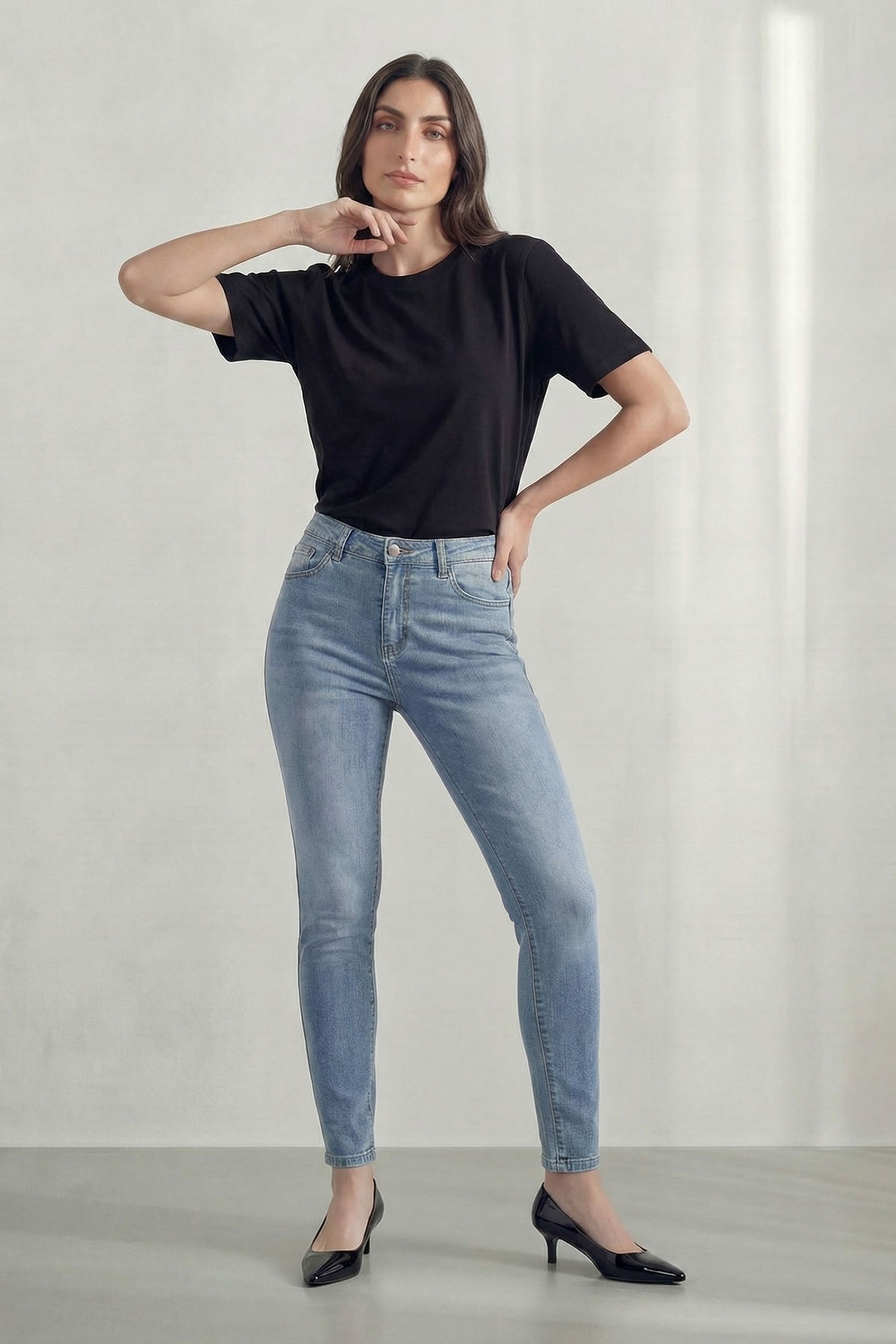 Light Blue High Rise Skinny Jeans - Hustle N Holla