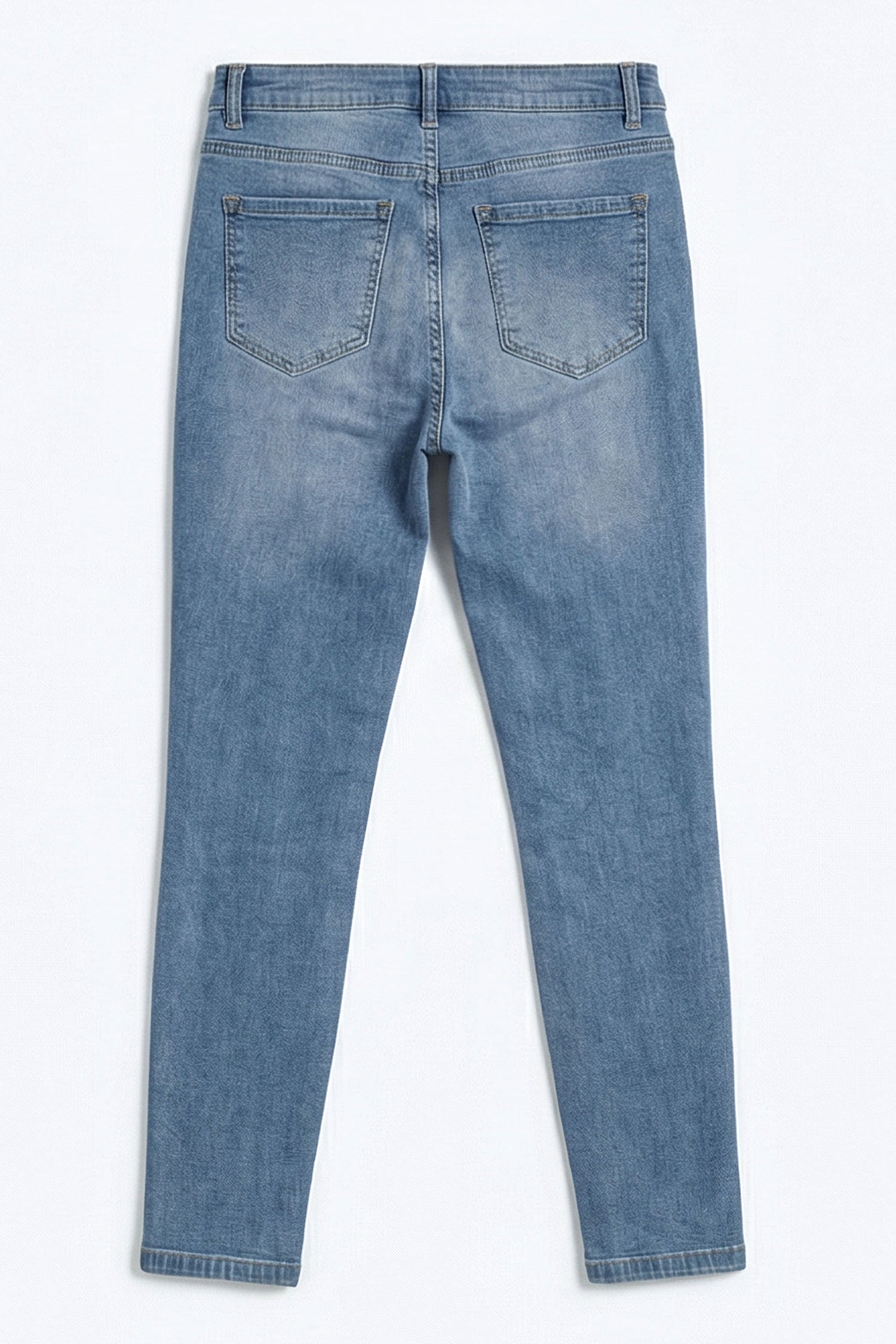 Blue Mid Wash Skinny Denim Jeans - Hustle N Holla