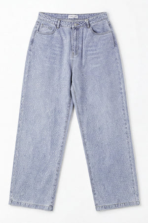 Blue Light Wash Wide Leg Denim Jeans - Hustle N Holla