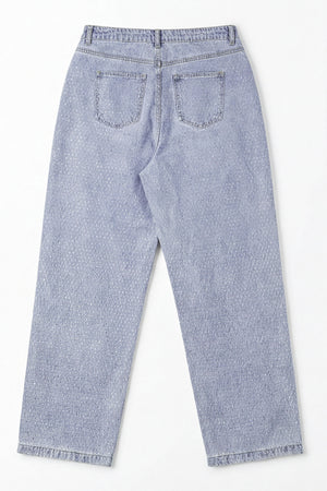 Blue Light Wash Wide Leg Denim Jeans - Hustle N Holla