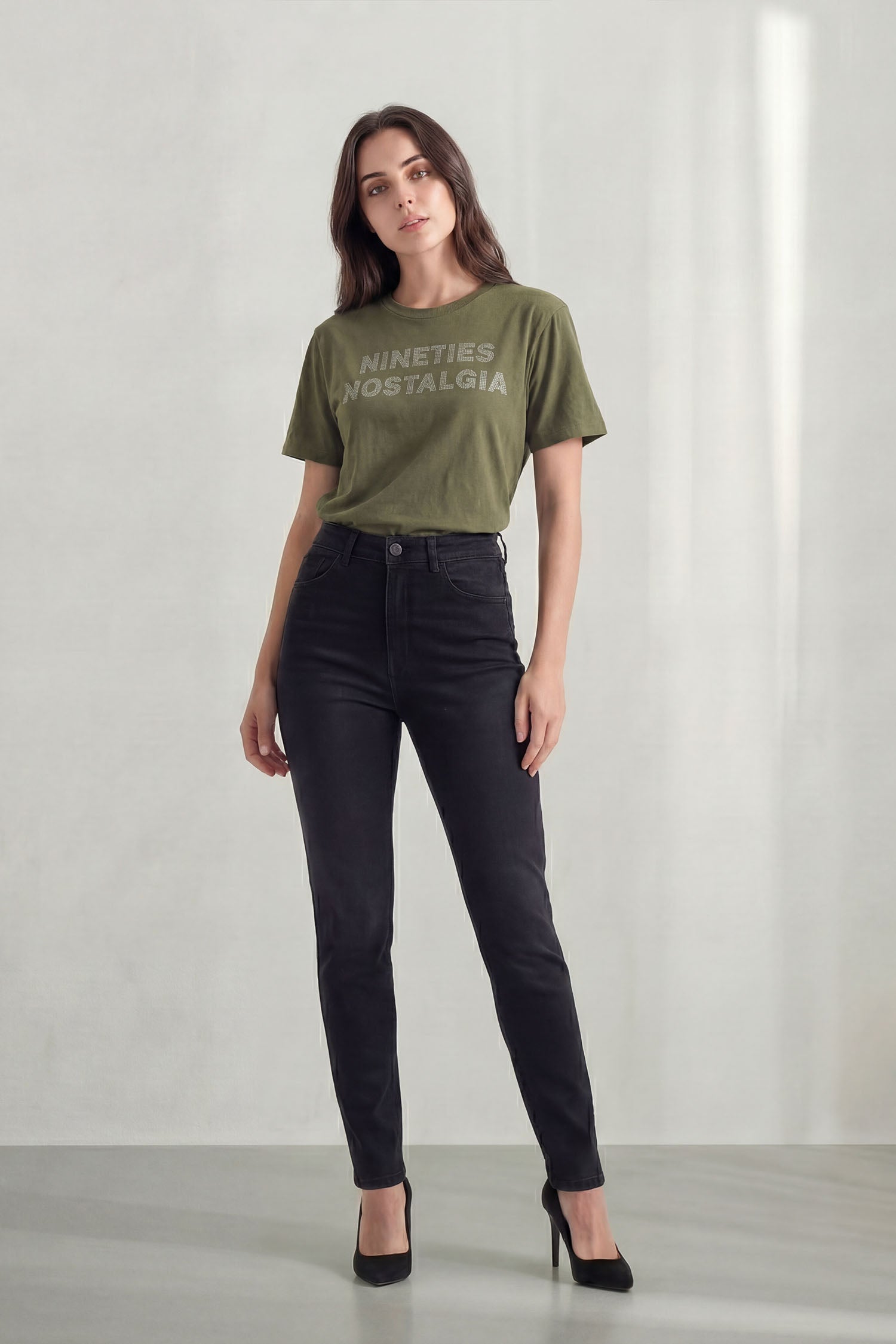 Washed Black High Rise Skinny Jeans - Hustle N Holla