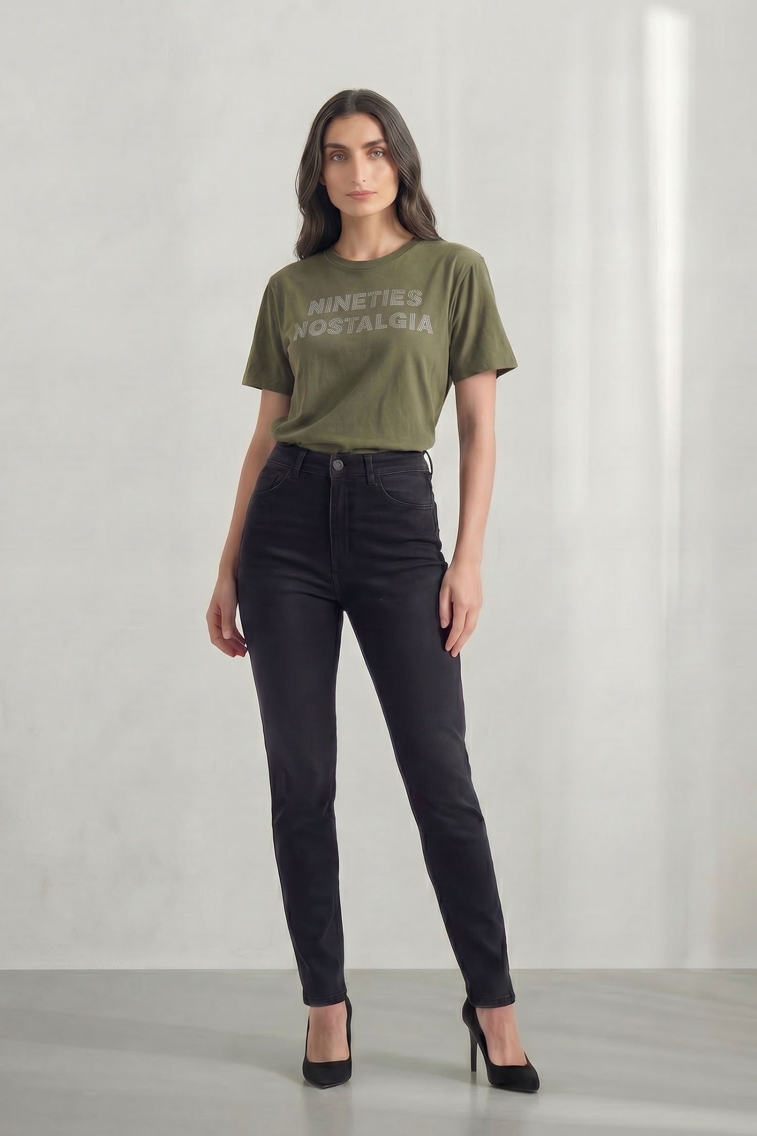 Washed Black High Rise Skinny Jeans - Hustle N Holla