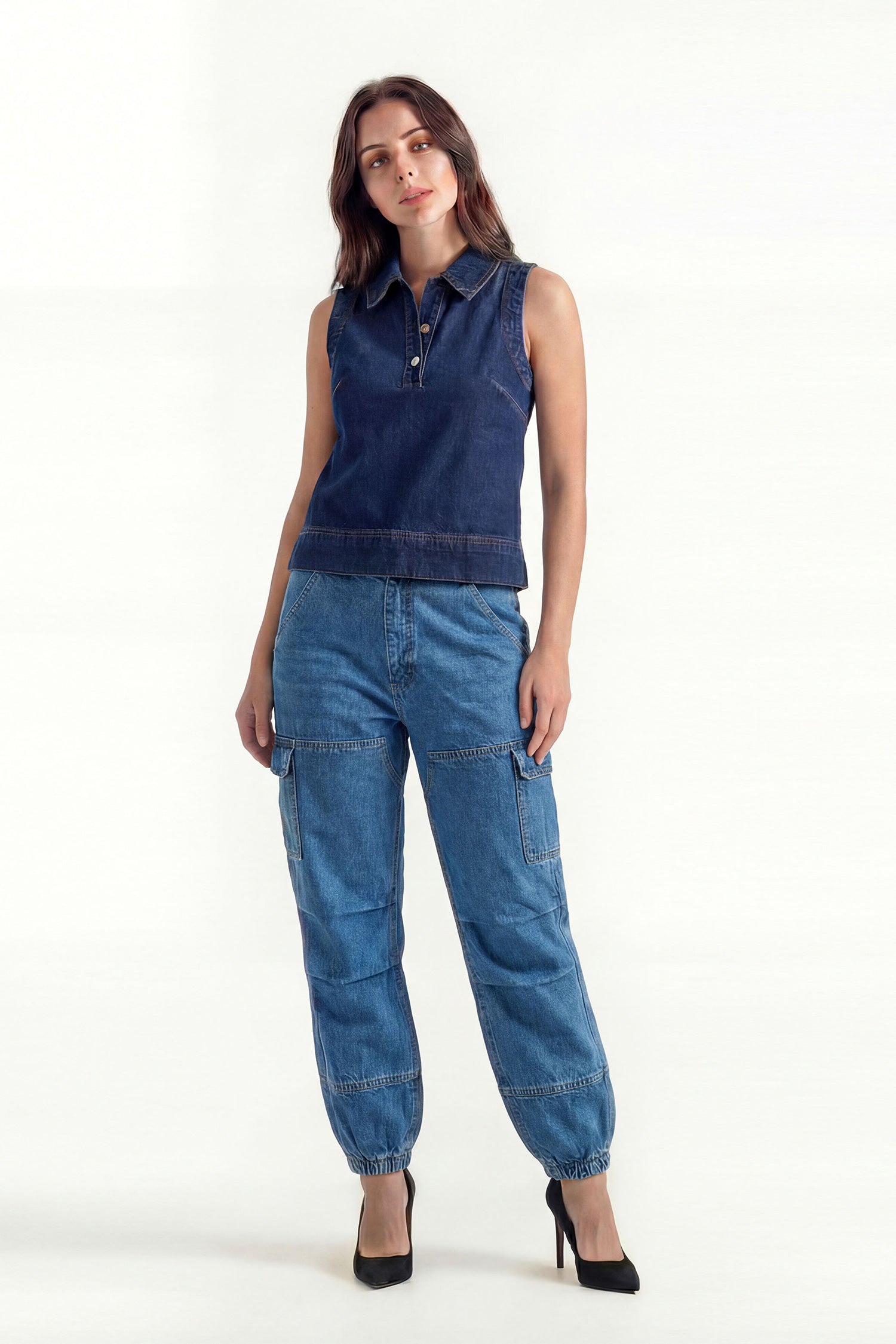 Blue Dark Wash Jog Fit Denim Jeans - Hustle N Holla