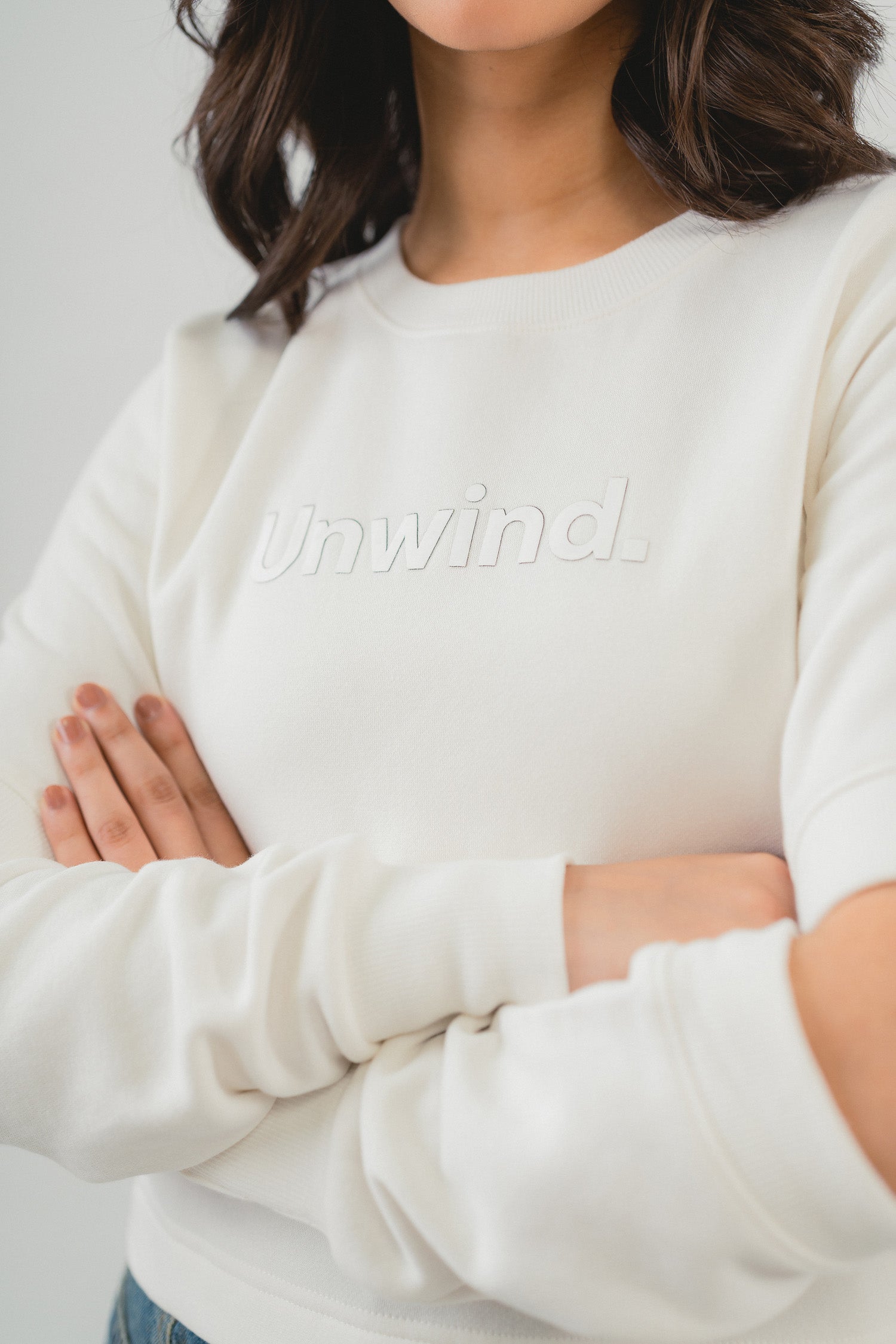 Unwind white Sweatshirt - Hustle N Holla