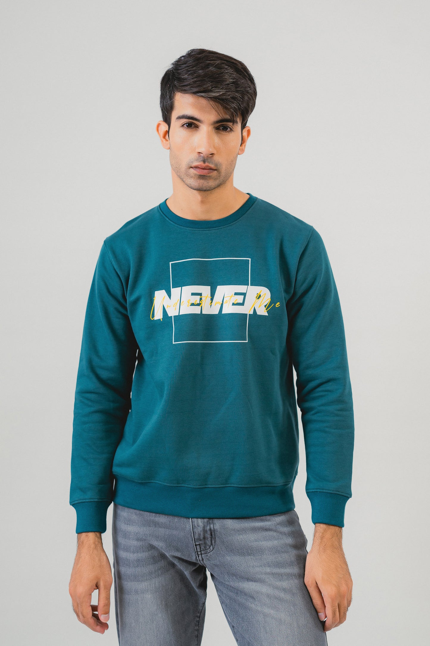 Green Crew Neck Graphic Sweatshirt