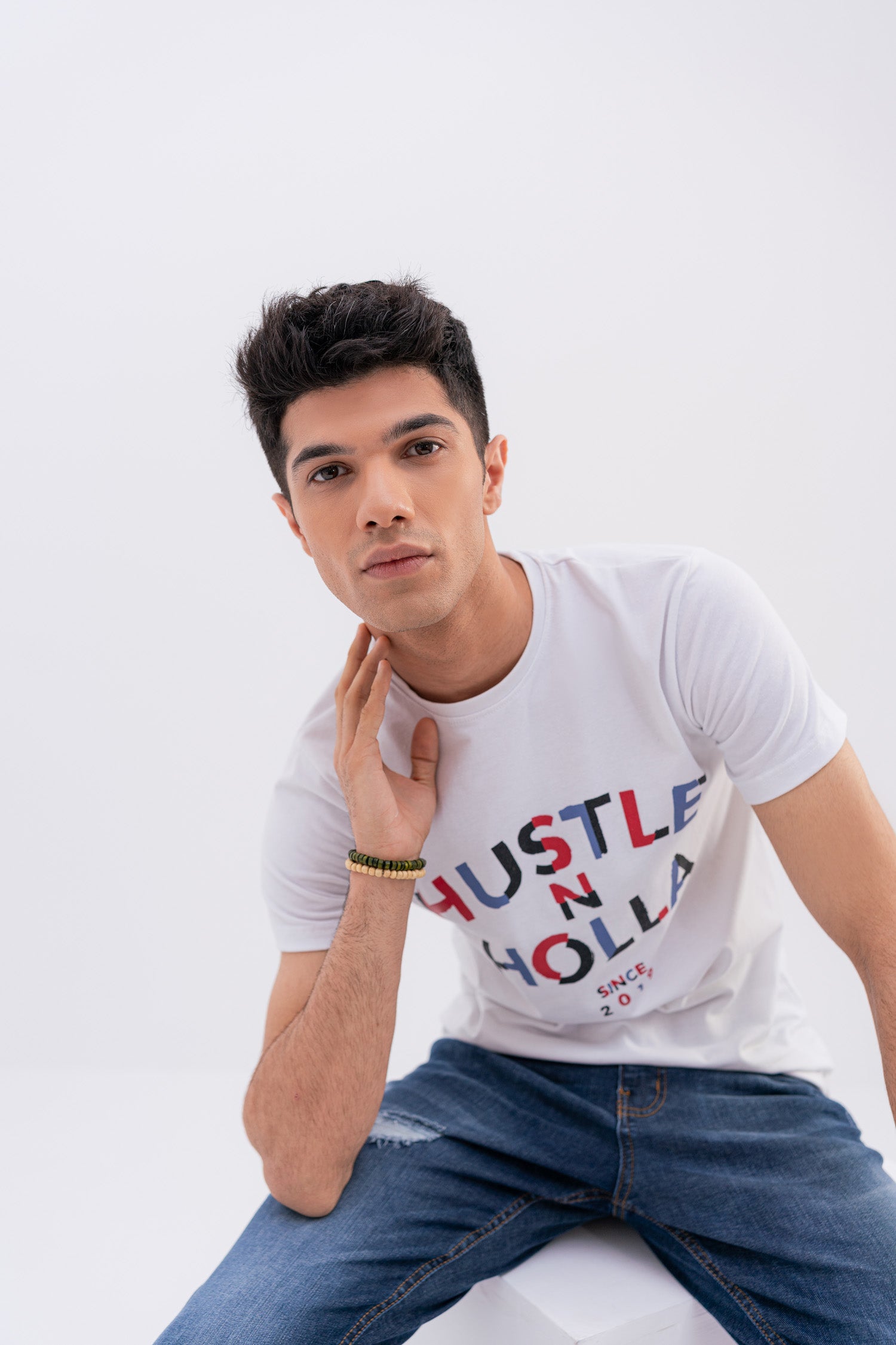 White Regular Fit T-shirt - Hustle N Holla