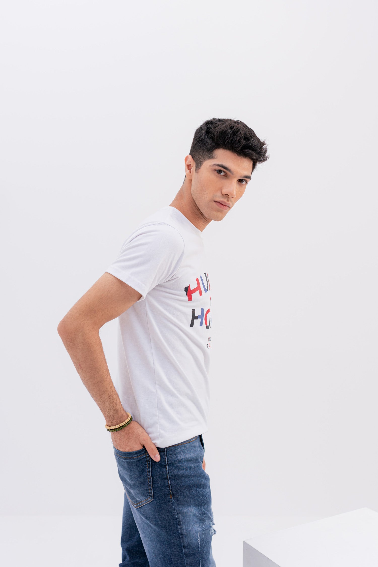 White Regular Fit T-shirt - Hustle N Holla