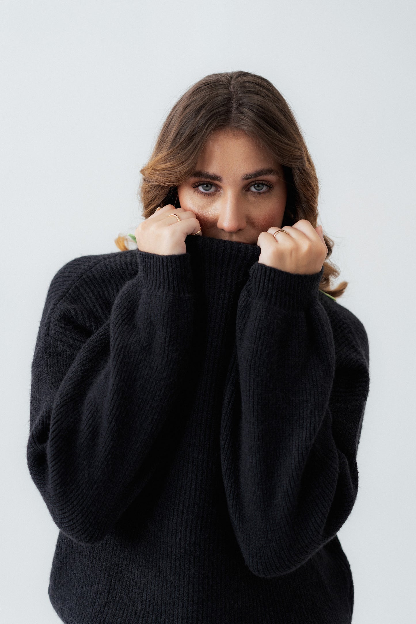 Black Oversized Cropped Length Sweater - Hustle N Holla