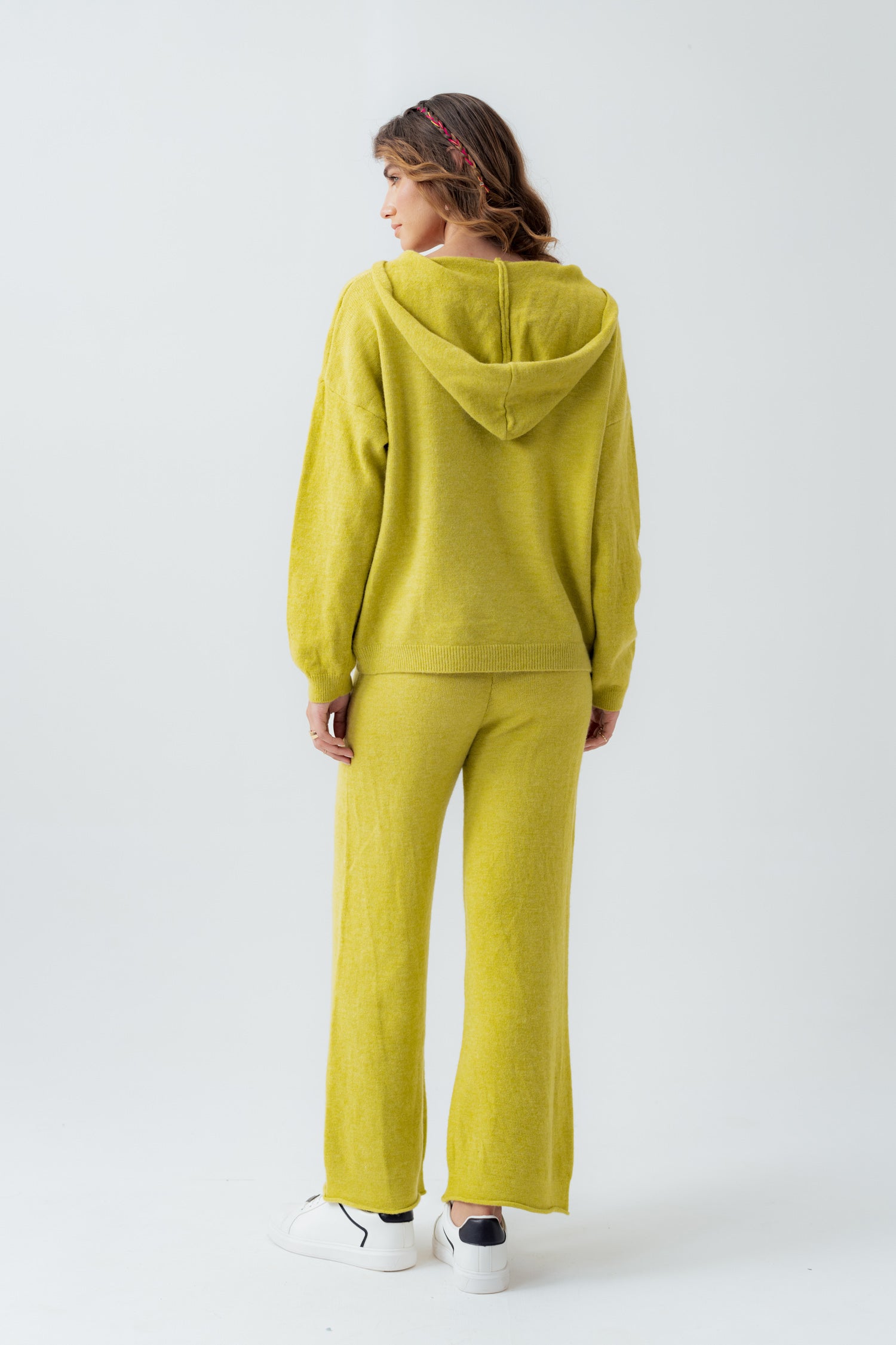 Lime Loose Fit Knit Trousers - Hustle N Holla