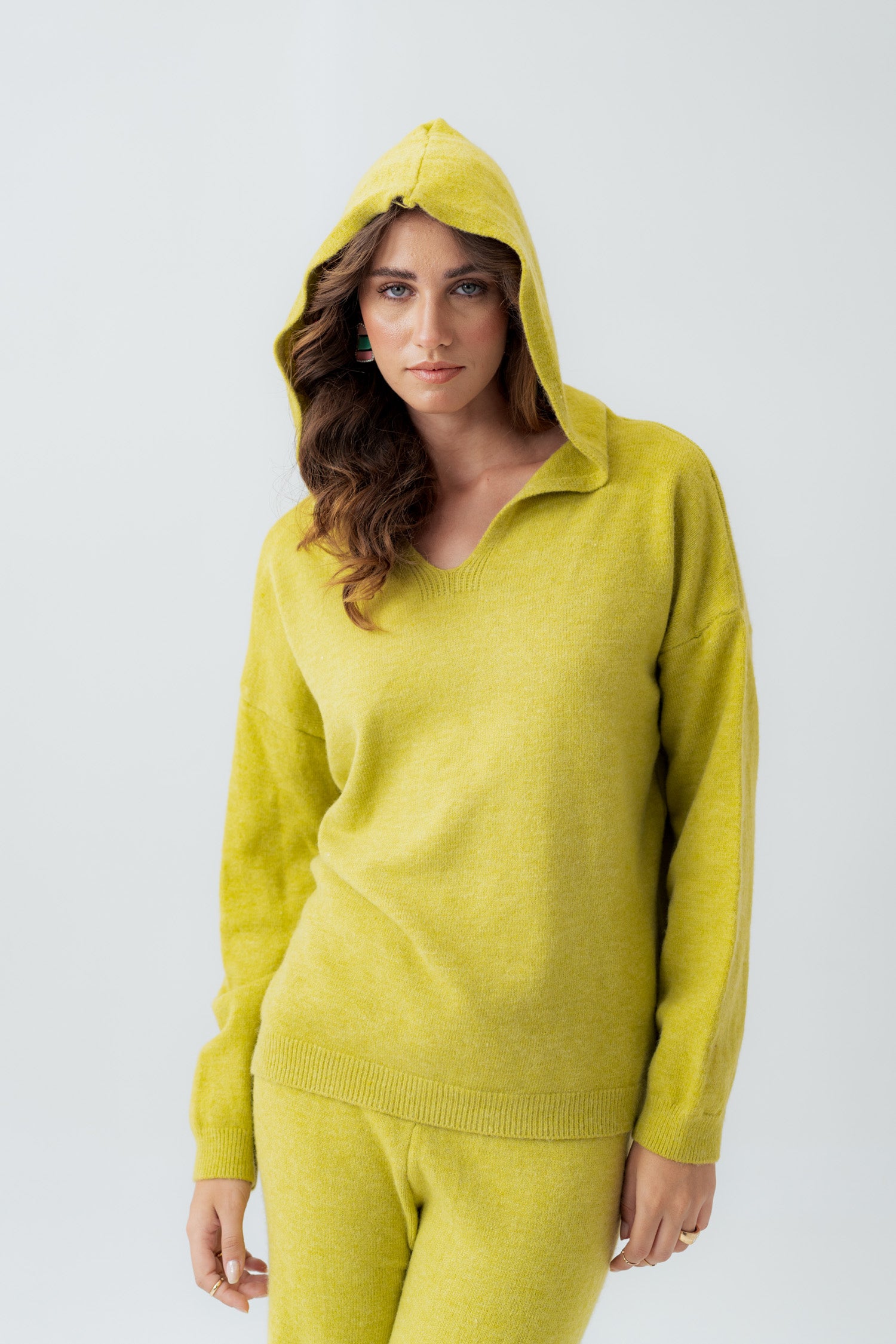 Lime Hooded Pullover Sweater - Hustle N Holla