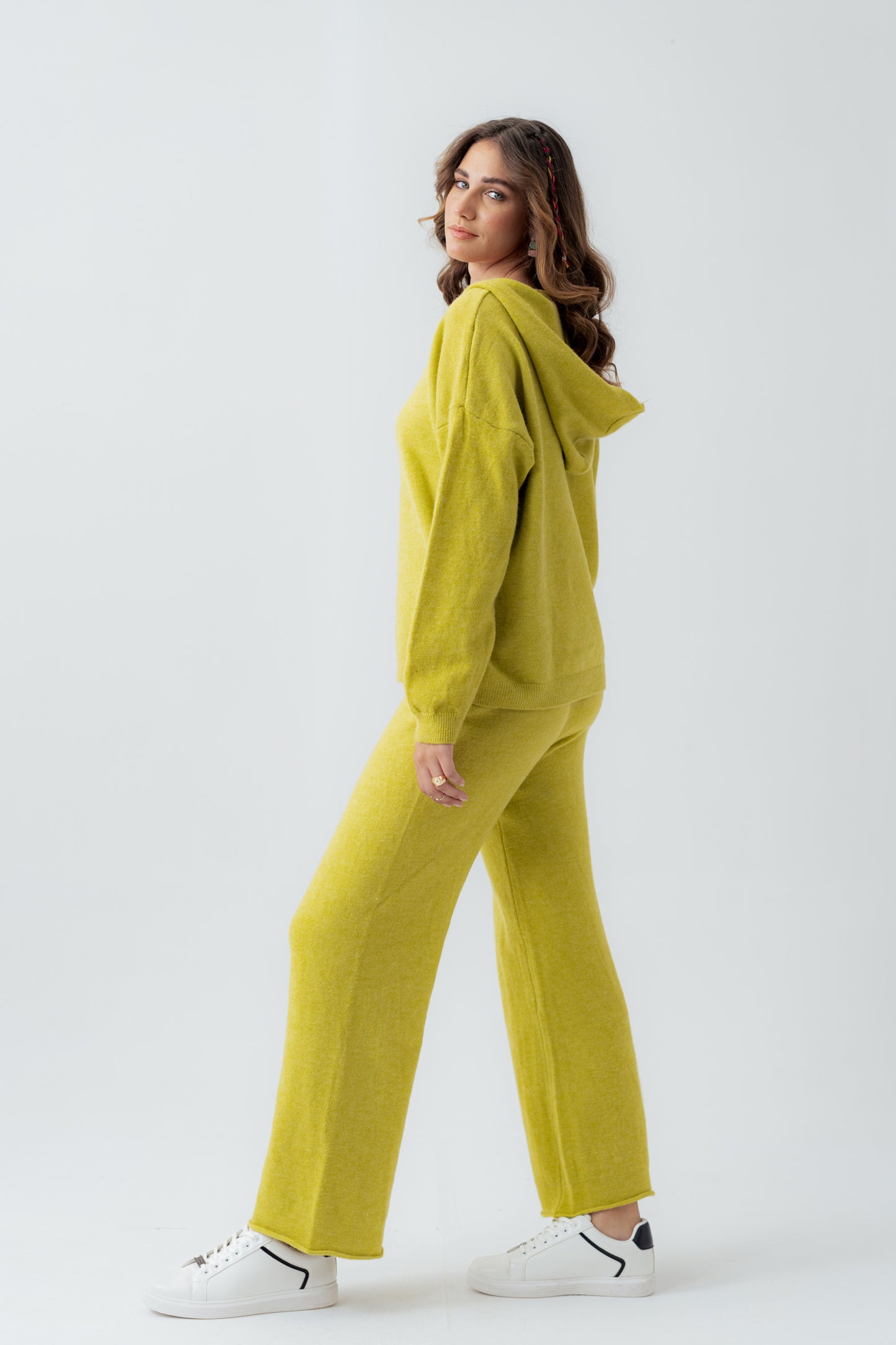 Lime Loose Fit Knit Pants - Hustle N Holla