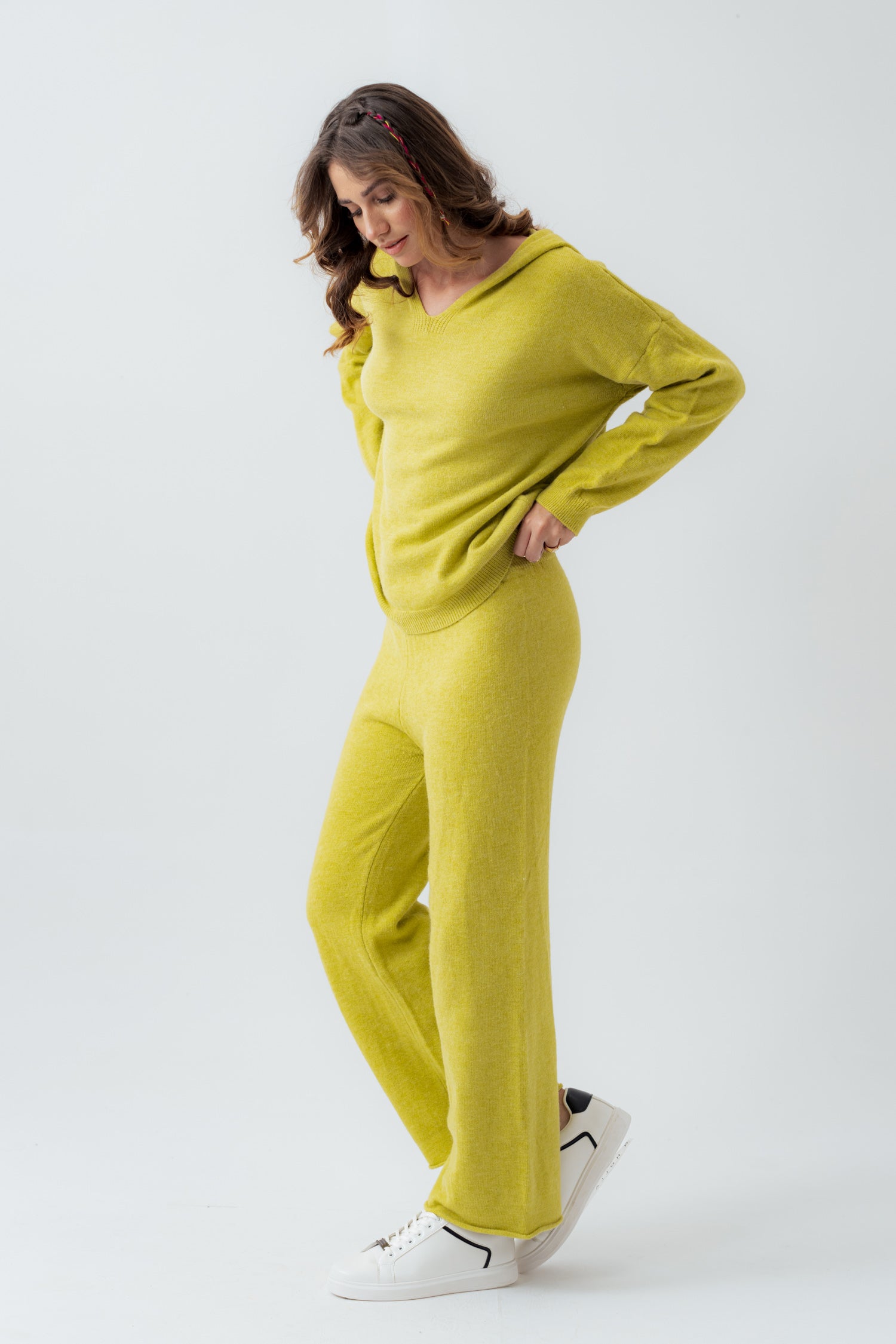 Lime Loose Fit Knit Pants - Hustle N Holla