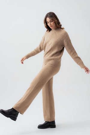 Fawn Straight Fit Knit Trousers - Hustle N Holla