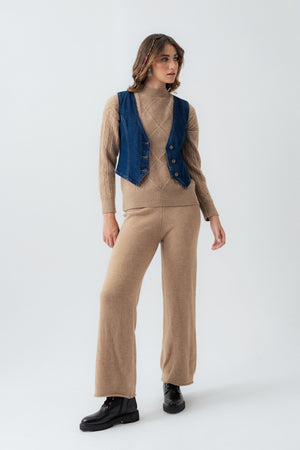 Fawn Straight Fit Knit Trousers - Hustle N Holla