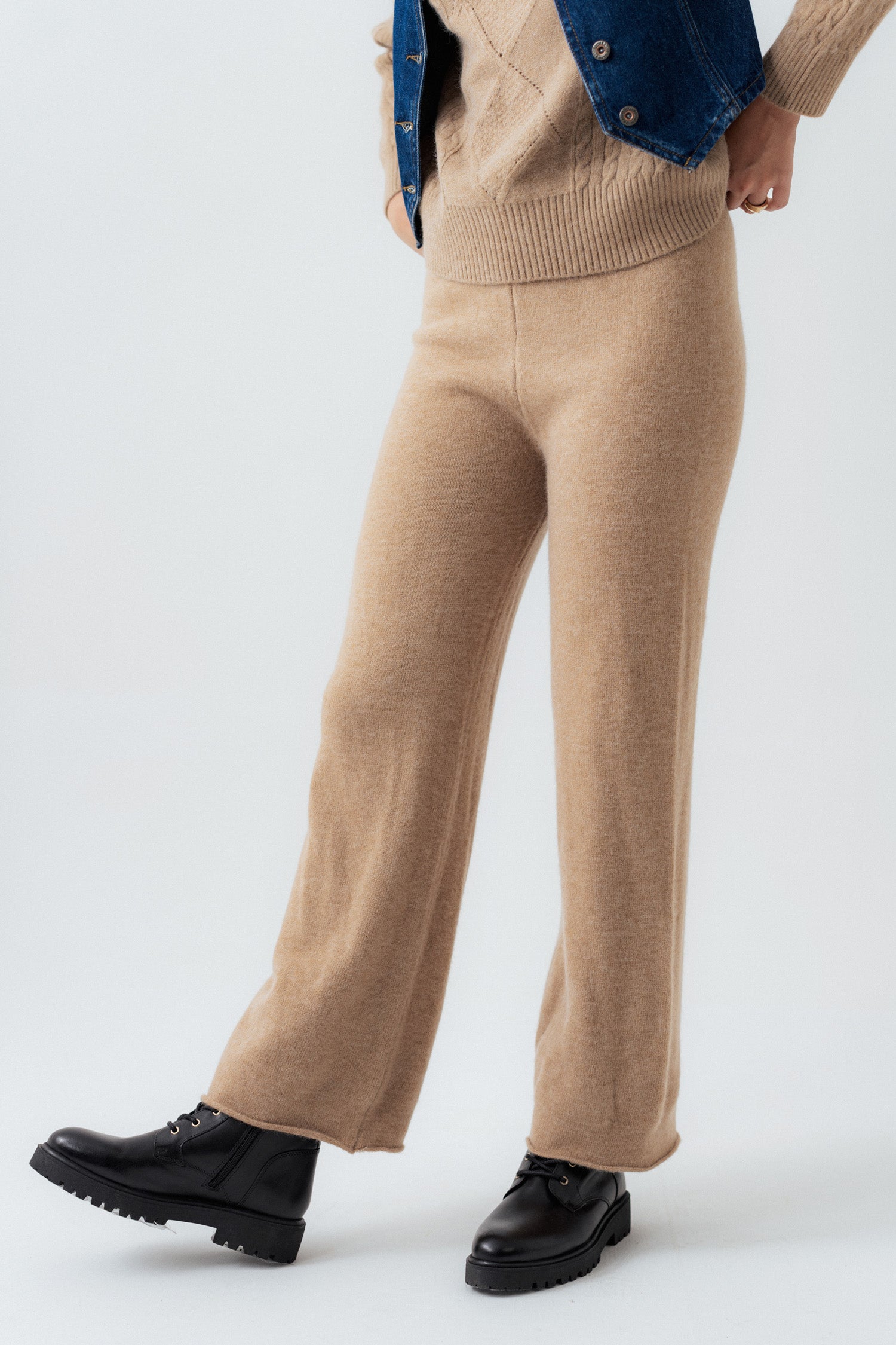 Fawn Straight Fit Knit Trousers - Hustle N Holla