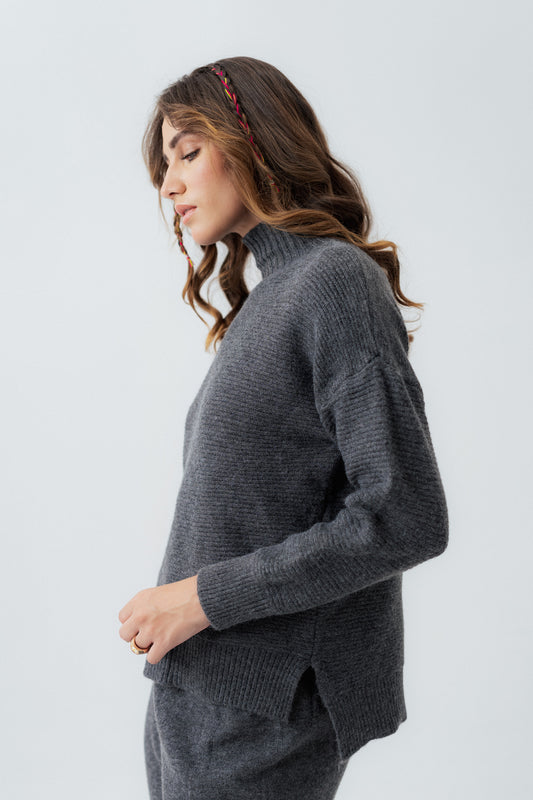 Grey Relaxed Fit Sweater - Hustle N Holla