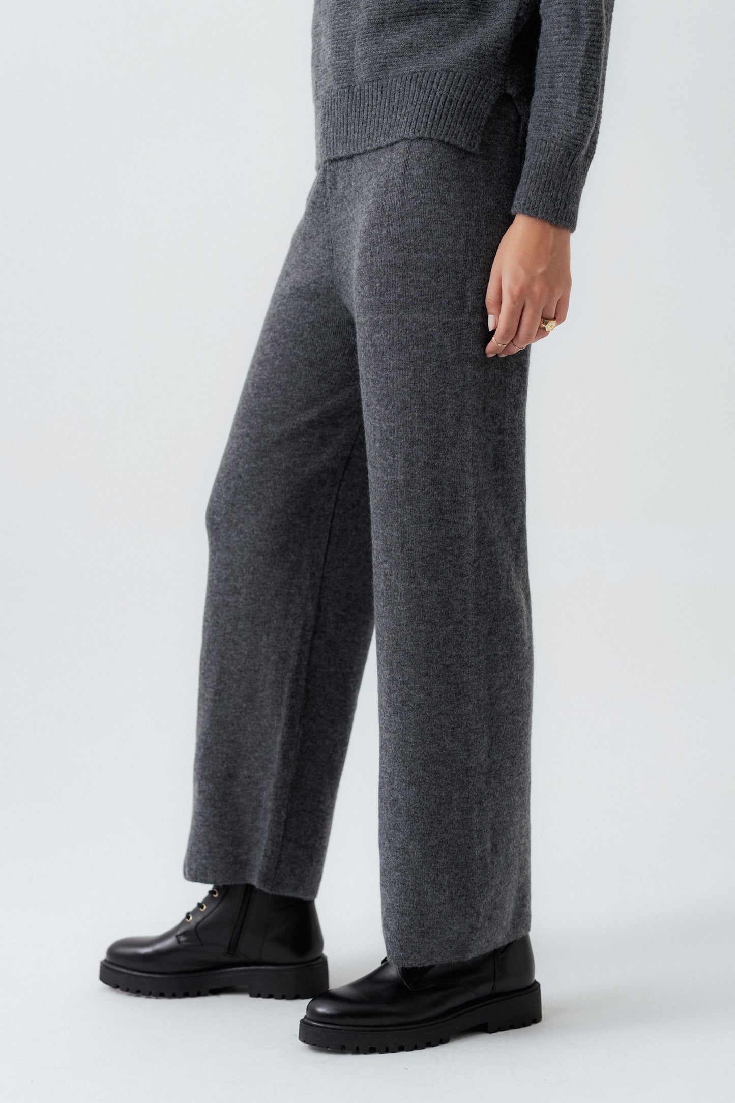 Grey Straight Fit Trousers - Hustle N Holla