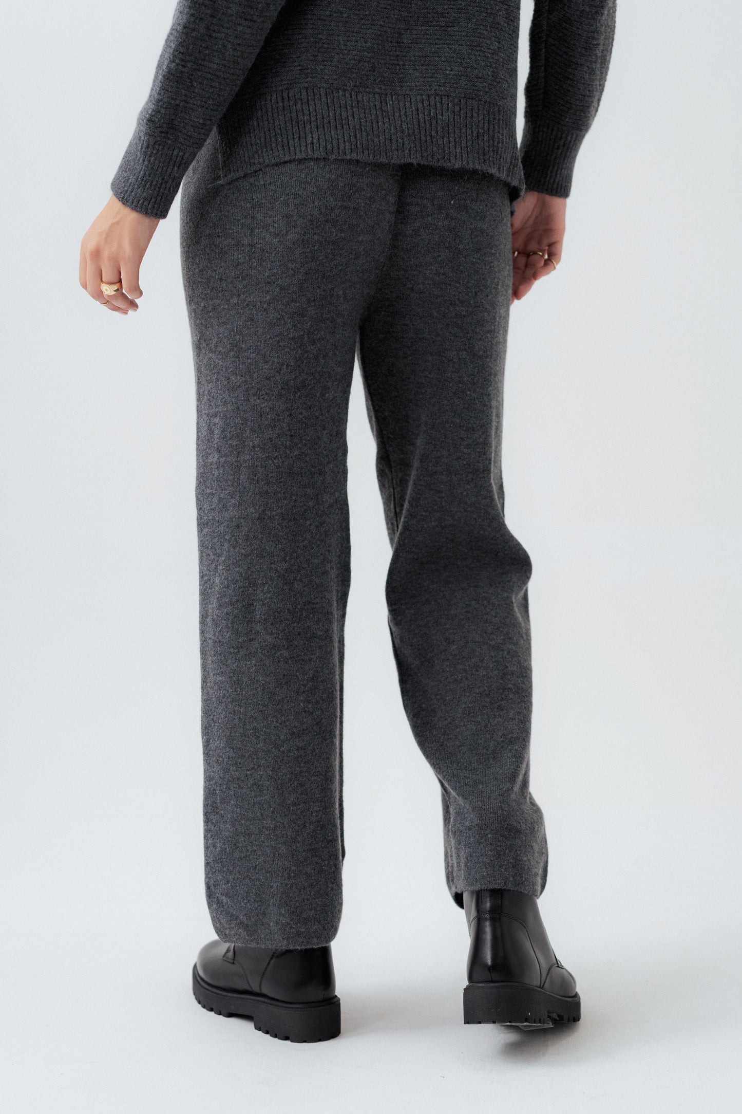 Grey Straight Fit Trousers - Hustle N Holla