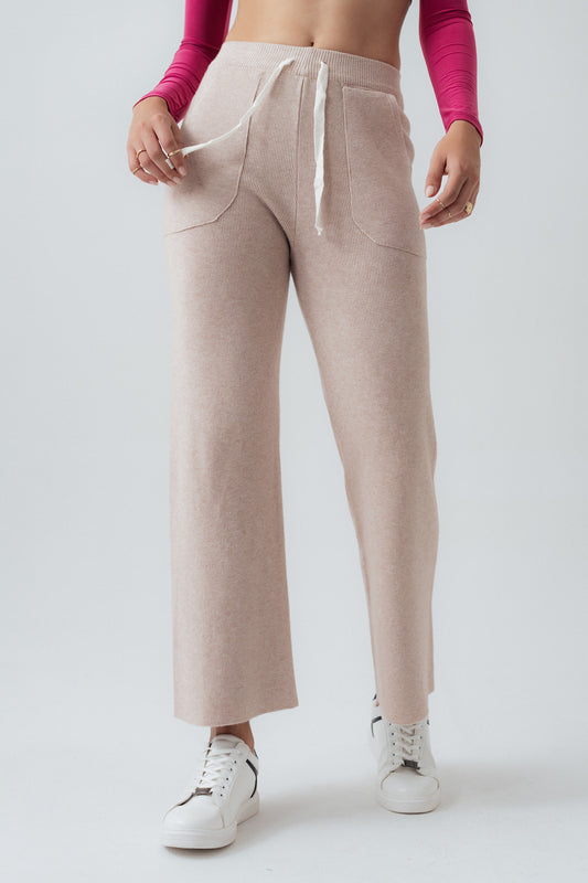 Beige Straight Fit Trousers - Hustle N Holla