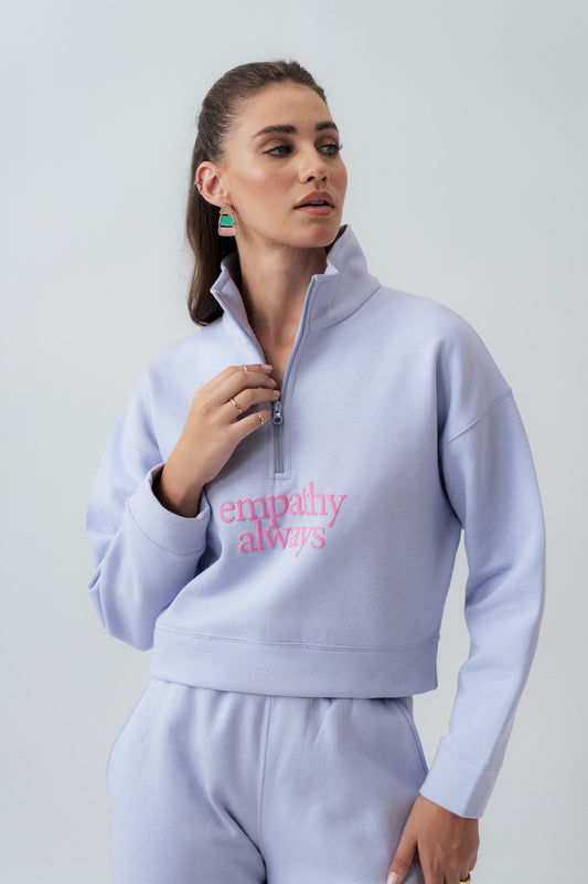 Lilac Cropped Sweatshirt - Hustle N Holla