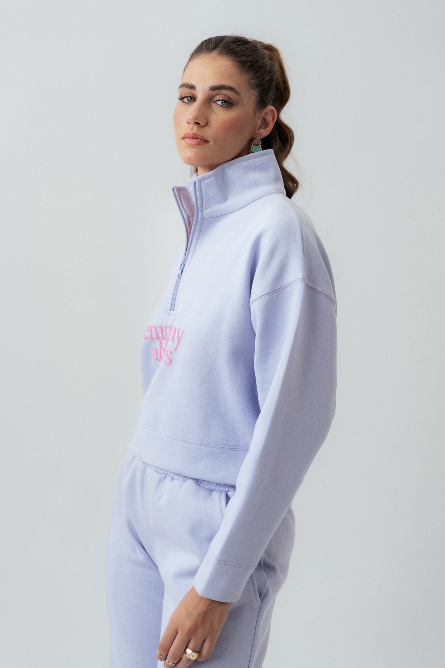 Lilac Cropped Sweatshirt - Hustle N Holla