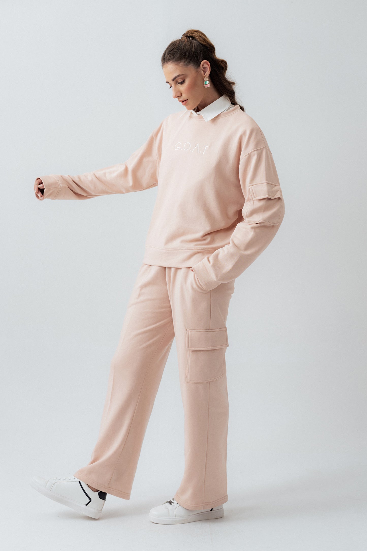 Peach Oversized Fit Sweatshirt - Hustle N Holla