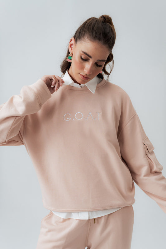 Peach Oversized Fit Sweatshirt - Hustle N Holla