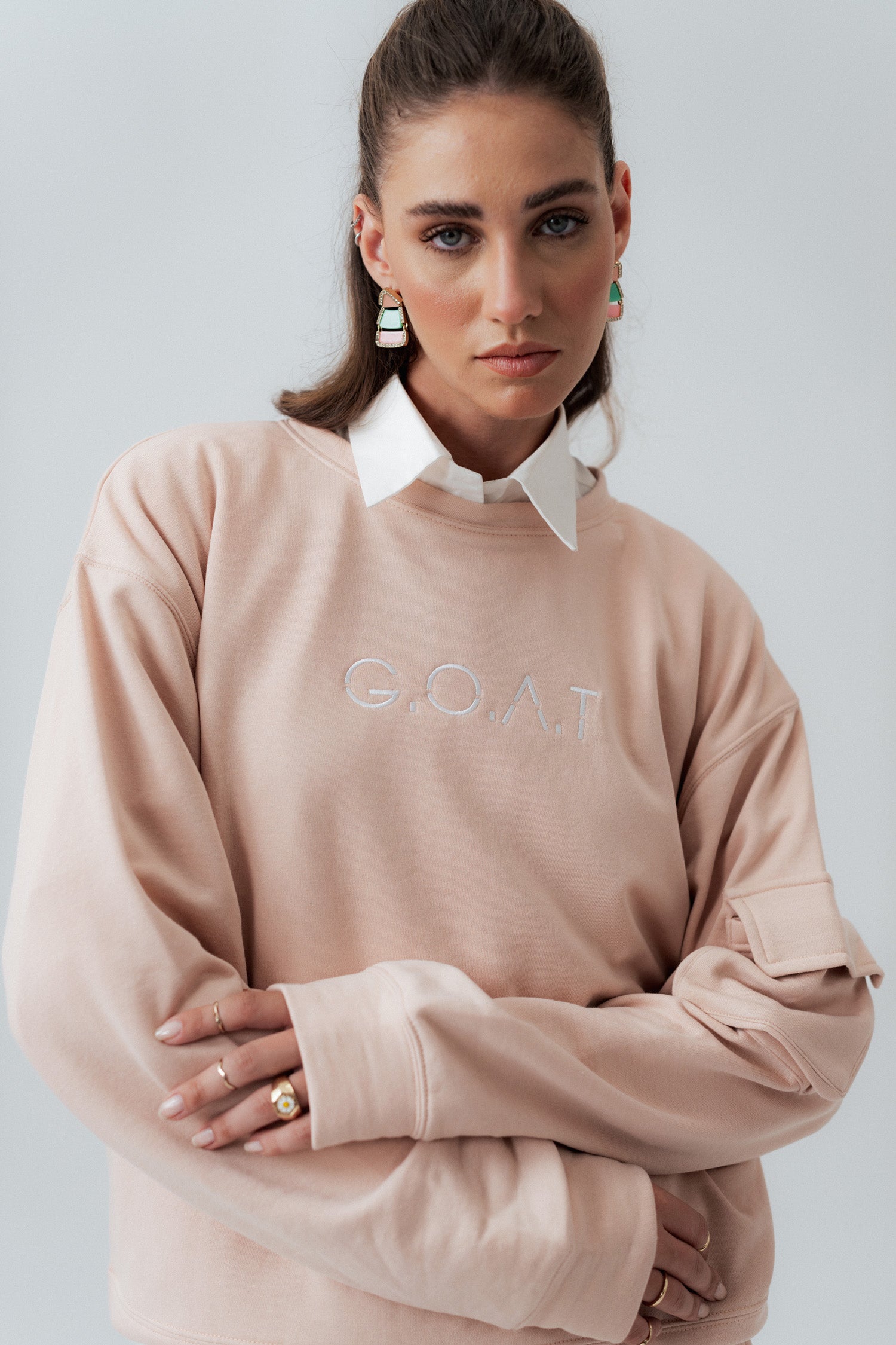 Peach Oversized Fit Sweatshirt - Hustle N Holla