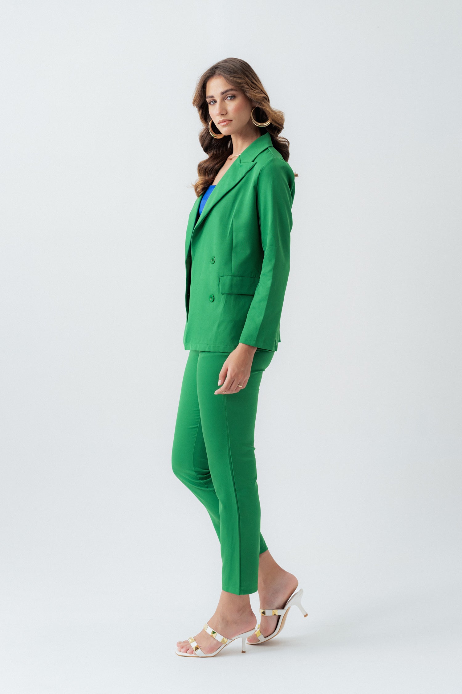 Green Silm Fit Tailored blazer - Hustle N Holla