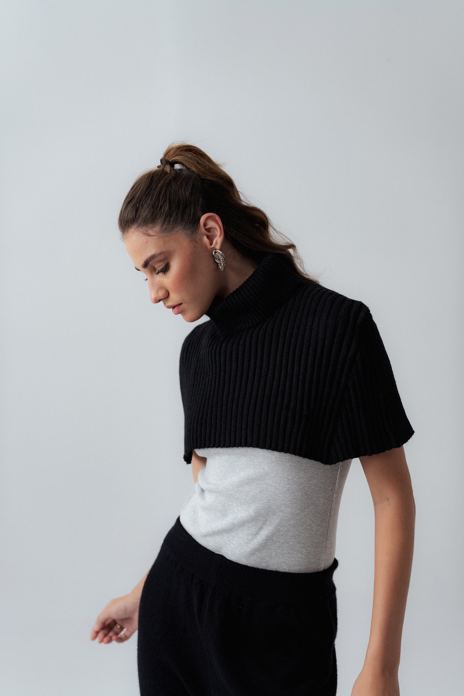 Black Turtleneck Cropped Sweater - Hustle N Holla