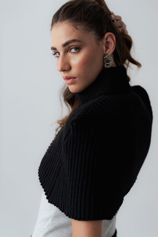 Black Turtleneck Cropped Sweater - Hustle N Holla